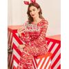 Ekouaer Womens Jogger Pajama Sets Long Sleeve Sleepwear Round Neck Nightwear Soft Pjs Lounge Sets with Pockets(Christmas Red)