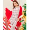 Ekouaer Womens Jogger Pajama Sets Long Sleeve Sleepwear Round Neck Nightwear Soft Pjs Lounge Sets with Pockets(Christmas Red and White)