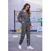 Ekouaer Womens Jogger Pajama Sets Long Sleeve Sleepwear Round Neck Nightwear Soft Pjs Lounge Sets with Pockets(Dark Grey White Star)