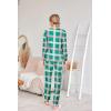Ekouaer Womens Jogger Pajama Sets Long Sleeve Sleepwear Round Neck Nightwear Soft Pjs Lounge Sets with Pockets(Green Plaid)