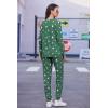 Ekouaer Womens Jogger Pajama Sets Long Sleeve Sleepwear Round Neck Nightwear Soft Pjs Lounge Sets with Pockets(Green White Star)