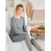 Ekouaer Womens Jogger Pajama Sets Long Sleeve Sleepwear Round Neck Nightwear Soft Pjs Lounge Sets with Pockets(Grey White Star)