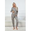 Ekouaer Womens Jogger Pajama Sets Long Sleeve Sleepwear Round Neck Nightwear Soft Pjs Lounge Sets with Pockets(Leopard)