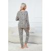 Ekouaer Womens Jogger Pajama Sets Long Sleeve Sleepwear Round Neck Nightwear Soft Pjs Lounge Sets with Pockets(Leopard)