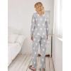 Ekouaer Womens Jogger Pajama Sets Long Sleeve Sleepwear Round Neck Nightwear Soft Pjs Lounge Sets with Pockets(Light Grey Pink Star)