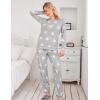 Ekouaer Womens Jogger Pajama Sets Long Sleeve Sleepwear Round Neck Nightwear Soft Pjs Lounge Sets with Pockets(Light Grey Pink Star)