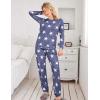 Ekouaer Womens Jogger Pajama Sets Long Sleeve Sleepwear Round Neck Nightwear Soft Pjs Lounge Sets with Pockets(Long Blue White Star)