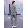 Ekouaer Womens Jogger Pajama Sets Long Sleeve Sleepwear Round Neck Nightwear Soft Pjs Lounge Sets with Pockets(Medium Grey Black Star)