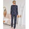 Ekouaer Womens Jogger Pajama Sets Long Sleeve Sleepwear Round Neck Nightwear Soft Pjs Lounge Sets with Pockets(Navy Heart)