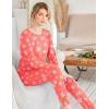Ekouaer Womens Jogger Pajama Sets Long Sleeve Sleepwear Round Neck Nightwear Soft Pjs Lounge Sets with Pockets(Pink Snowflake)