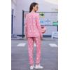 Ekouaer Womens Jogger Pajama Sets Long Sleeve Sleepwear Round Neck Nightwear Soft Pjs Lounge Sets with Pockets(Pink White Star)