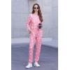 Ekouaer Womens Jogger Pajama Sets Long Sleeve Sleepwear Round Neck Nightwear Soft Pjs Lounge Sets with Pockets(Pink White Star)