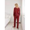 Ekouaer Womens Jogger Pajama Sets Long Sleeve Sleepwear Round Neck Nightwear Soft Pjs Lounge Sets with Pockets(Red Plaid)