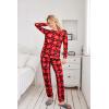 Ekouaer Womens Jogger Pajama Sets Long Sleeve Sleepwear Round Neck Nightwear Soft Pjs Lounge Sets with Pockets(Red Plaid Snowflake)