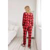 Ekouaer Womens Jogger Pajama Sets Long Sleeve Sleepwear Round Neck Nightwear Soft Pjs Lounge Sets with Pockets(Red Plaid Snowflake)