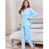 Ekouaer Womens Jogger Pajama Sets Long Sleeve Sleepwear Round Neck Nightwear Soft Pjs Lounge Sets with Pockets(Sky Blue White Star)