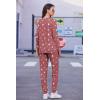 Ekouaer Womens Jogger Pajama Sets Long Sleeve Sleepwear Round Neck Nightwear Soft Pjs Lounge Sets with Pockets(Wine Red White Star)