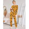 Ekouaer Womens Jogger Pajama Sets Long Sleeve Sleepwear Round Neck Nightwear Soft Pjs Lounge Sets with Pockets(Yellow Halloween)