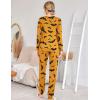 Ekouaer Womens Jogger Pajama Sets Long Sleeve Sleepwear Round Neck Nightwear Soft Pjs Lounge Sets with Pockets(Yellow Halloween)
