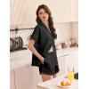 Ekouaer Womens Lace Satin Pajama Set Button Down Pj Shorts Set Bridesmaids Getting Ready Outfits Casual Sleepwear XS-XXL(Black)