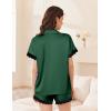 Ekouaer Womens Lace Satin Pajama Set Button Down Pj Shorts Set Bridesmaids Getting Ready Outfits Casual Sleepwear XS-XXL(Bright Green)