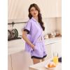 Ekouaer Womens Lace Satin Pajama Set Button Down Pj Shorts Set Bridesmaids Getting Ready Outfits Casual Sleepwear XS-XXL(Light Purple)