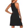 Ekouaer Womens Nightgown Sleeveless Sleepwear V Neck Racerback Sleep Dress(Black)