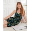 Ekouaer Womens Nightgown Sleeveless Sleepwear V Neck Racerback Sleep Dress(Black Plant Flower)