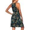 Ekouaer Womens Nightgown Sleeveless Sleepwear V Neck Racerback Sleep Dress(Black Plant Flower)