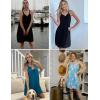 Ekouaer Womens Nightgown Sleeveless Sleepwear V Neck Racerback Sleep Dress(Blue Green)