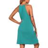 Ekouaer Womens Nightgown Sleeveless Sleepwear V Neck Racerback Sleep Dress(Blue Green)