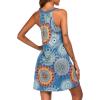Ekouaer Womens Nightgown Sleeveless Sleepwear V Neck Racerback Sleep Dress(Blue Round Flower)