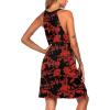 Ekouaer Womens Nightgown Sleeveless Sleepwear V Neck Racerback Sleep Dress(Charcoal/Red Print)