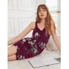 Ekouaer Womens Nightgown Sleeveless Sleepwear V Neck Racerback Sleep Dress(Dark Red Print)