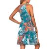Ekouaer Womens Nightgown Sleeveless Sleepwear V Neck Racerback Sleep Dress(Green Ethnic Print)