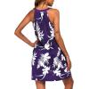 Ekouaer Womens Nightgown Sleeveless Sleepwear V Neck Racerback Sleep Dress(Leaf Purple Print)