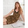 Ekouaer Womens Nightgown Sleeveless Sleepwear V Neck Racerback Sleep Dress(Leopard Print)