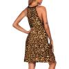 Ekouaer Womens Nightgown Sleeveless Sleepwear V Neck Racerback Sleep Dress(Leopard Print)