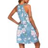 Ekouaer Womens Nightgown Sleeveless Sleepwear V Neck Racerback Sleep Dress(Light Blue Flower)