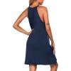 Ekouaer Womens Nightgown Sleeveless Sleepwear V Neck Racerback Sleep Dress(Navy Blue)