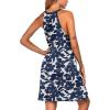 Ekouaer Womens Nightgown Sleeveless Sleepwear V Neck Racerback Sleep Dress(Navy Flower)