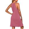 Ekouaer Womens Nightgown Sleeveless Sleepwear V Neck Racerback Sleep Dress(Peach Red)