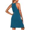 Ekouaer Womens Nightgown Sleeveless Sleepwear V Neck Racerback Sleep Dress(Peacock Blue)