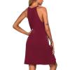 Ekouaer Womens Nightgown Sleeveless Sleepwear V Neck Racerback Sleep Dress(Red)