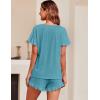Ekouaer Women’s Pajama Set Ruffle Sleeves Top and Short Soft 2 Piece Loungewear Set(Blue Green)
