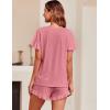 Ekouaer Women’s Pajama Set Ruffle Sleeves Top and Short Soft 2 Piece Loungewear Set(Dusty Rose)