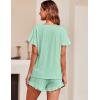 Ekouaer Women’s Pajama Set Ruffle Sleeves Top and Short Soft 2 Piece Loungewear Set(Gossamer Green)