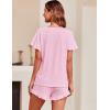 Ekouaer Women’s Pajama Set Ruffle Sleeves Top and Short Soft 2 Piece Loungewear Set(Icy Pink)