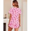 Ekouaer Women’s Pajama Set Ruffle Sleeves Top and Short Soft 2 Piece Loungewear Set(Pink Bow)