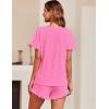 Ekouaer Women’s Pajama Set Ruffle Sleeves Top and Short Soft 2 Piece Loungewear Set(Pink Cosmos)
